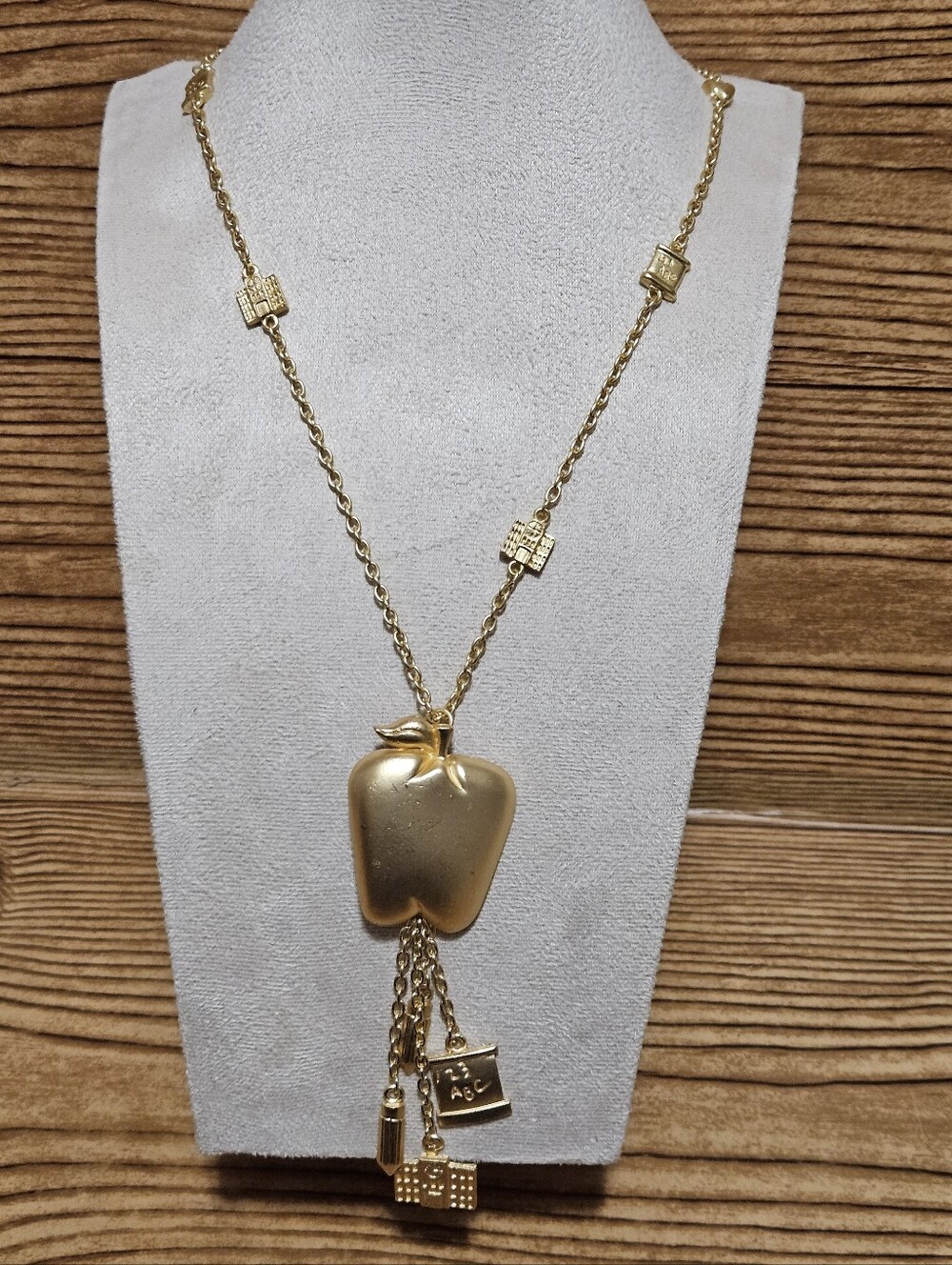 Gold Tone Apple Long necklace